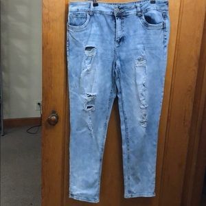 Light Wash Distressed Skinny Jeans